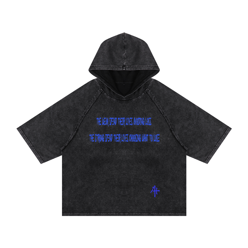 Snow Washed Hooded Boxy T-Shirt